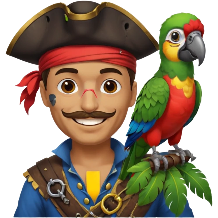 pirate and parrot emoji