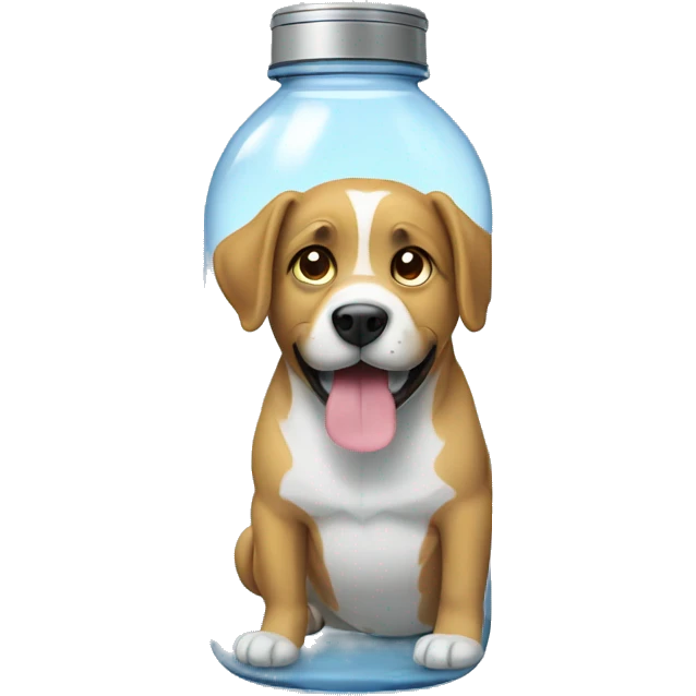 Dog inside of a water bottle emoji