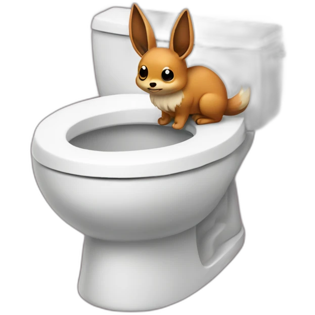 toilet-with-eevee-head and neck -atop emoji