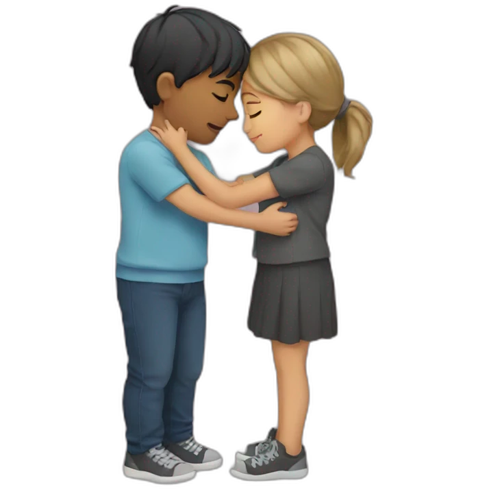  boy and girl kissing and huging emoji