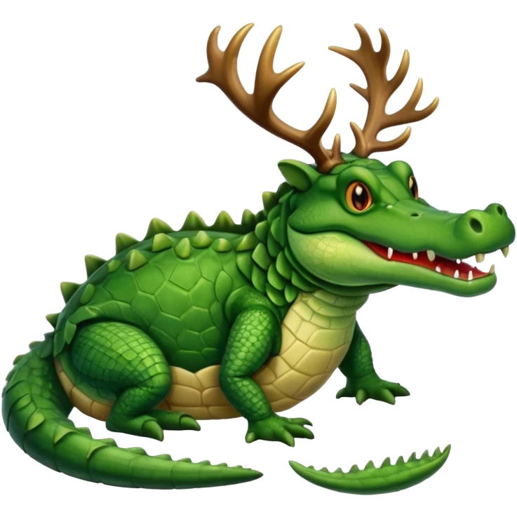 Alligator full body with antlers emoji