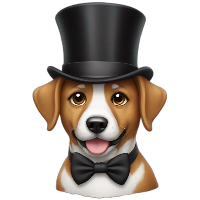 Dog with a top hat emoji