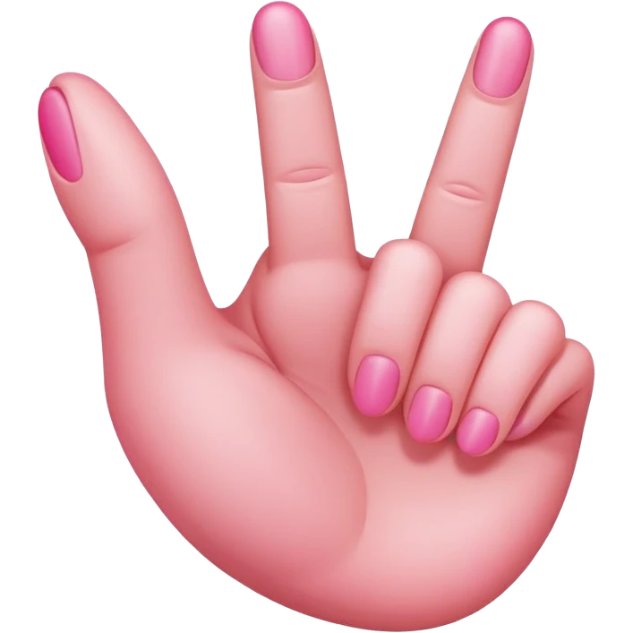 Pink middle finger emoji