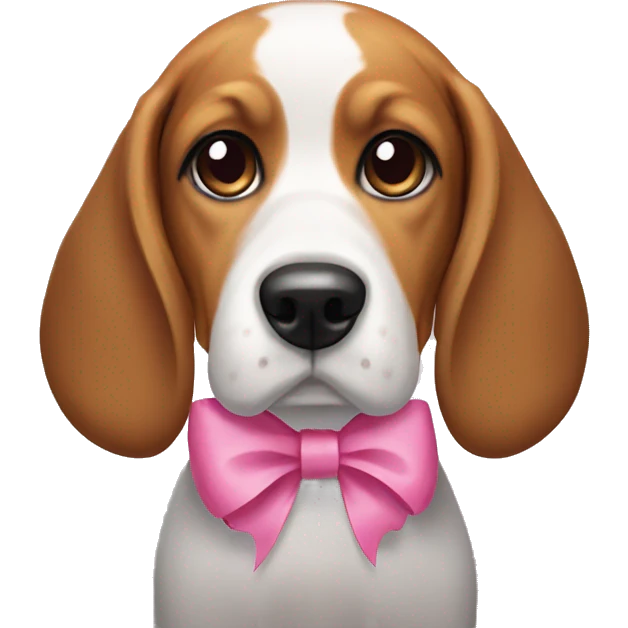 Beagle with pink bow emoji