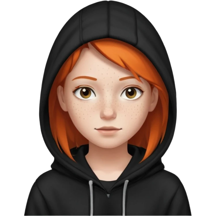 hacker girl with black hoodie emoji