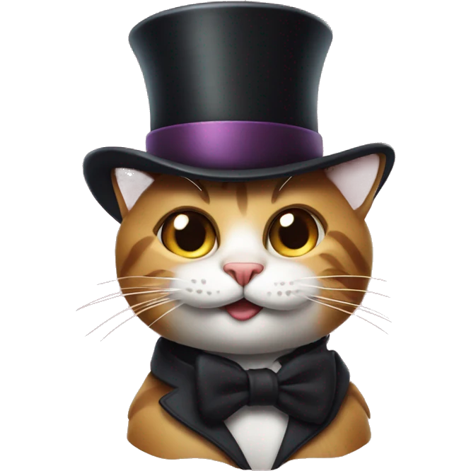 Smirking cat with top hat emoji