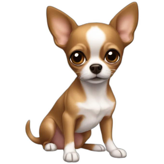 Perro Chihuahua color café con niña emoji