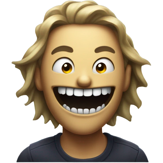 Scary horror with creepy big smile emoji