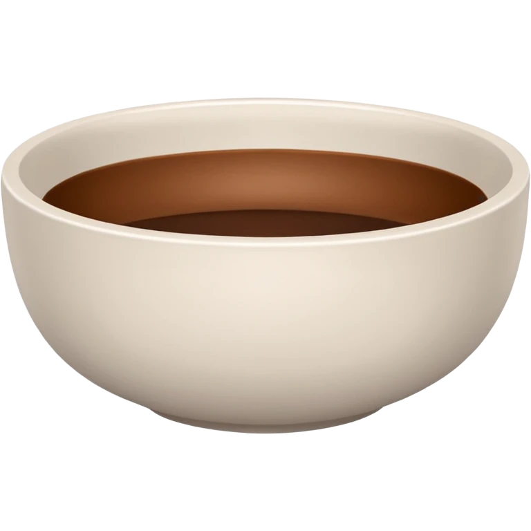 white bowl with a simple brown color inside, no liquid or gloss emoji