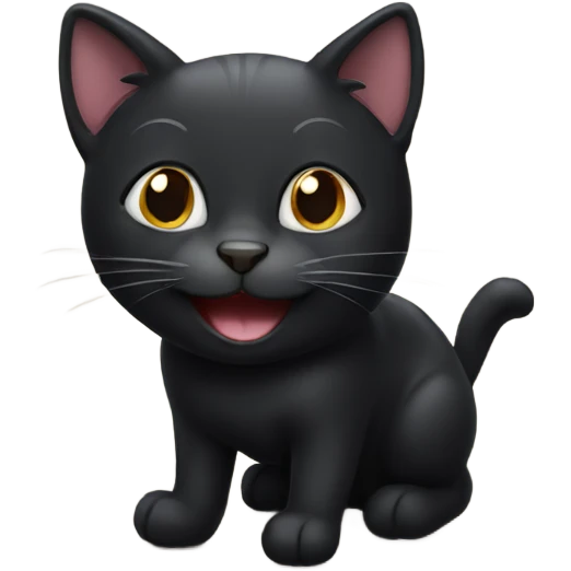 Happy black cat  emoji