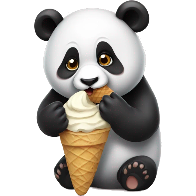 Panda eating ice cream emoji