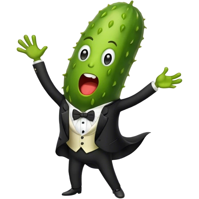 Screaming Pickle in a Tuxedo Emoji  emoji