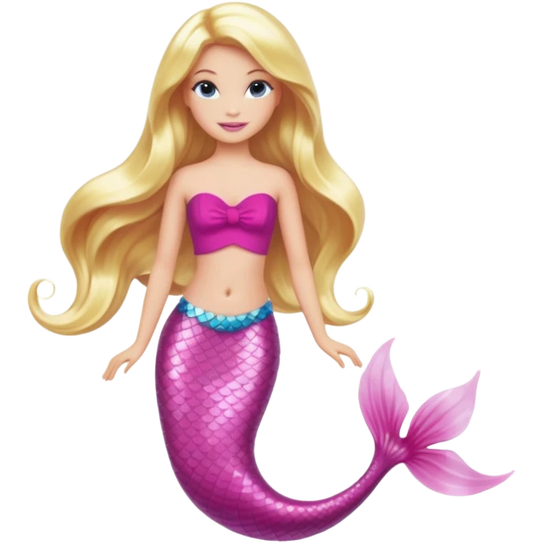 barbie merliah summers with a pink mermaid tail emoji