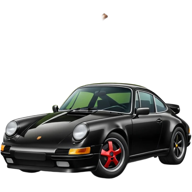 Create a black Porsche 911 in authentic Apple emoji style.

 emoji