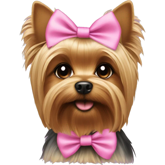  yorkie dog with pink bow emoji