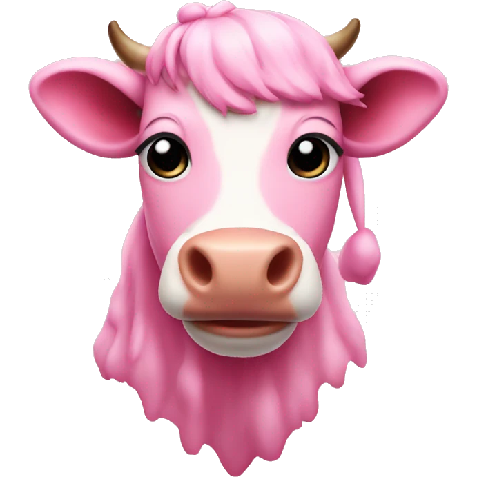 Pink Christmas cow emoji