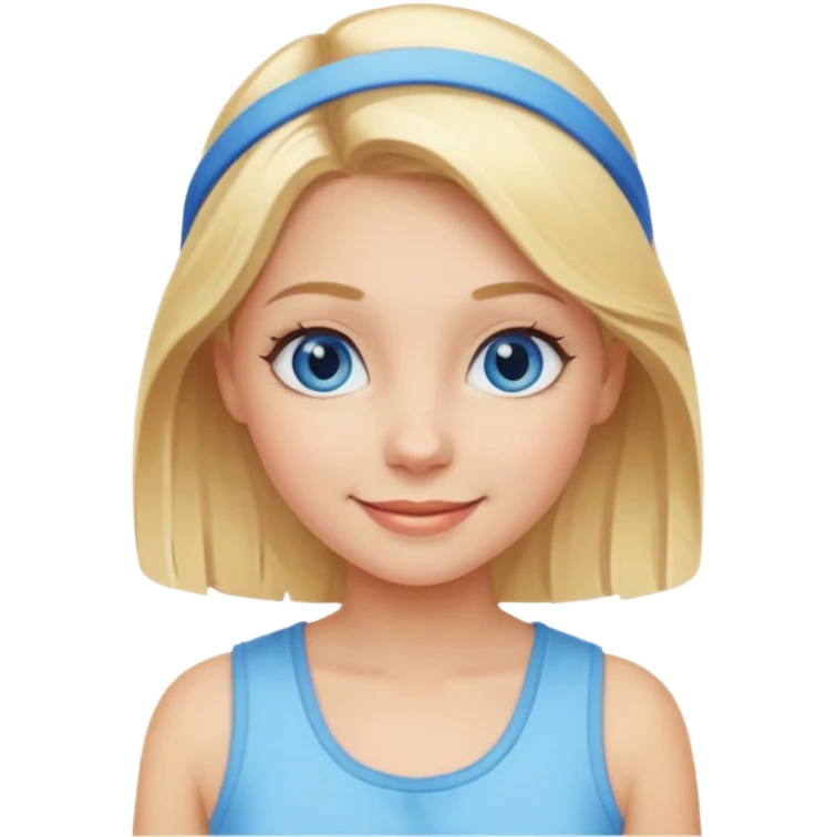 blonde hair blue eyes girl summer emoji