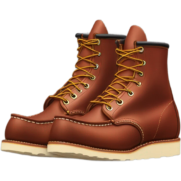 Red wing moc toe boot  emoji