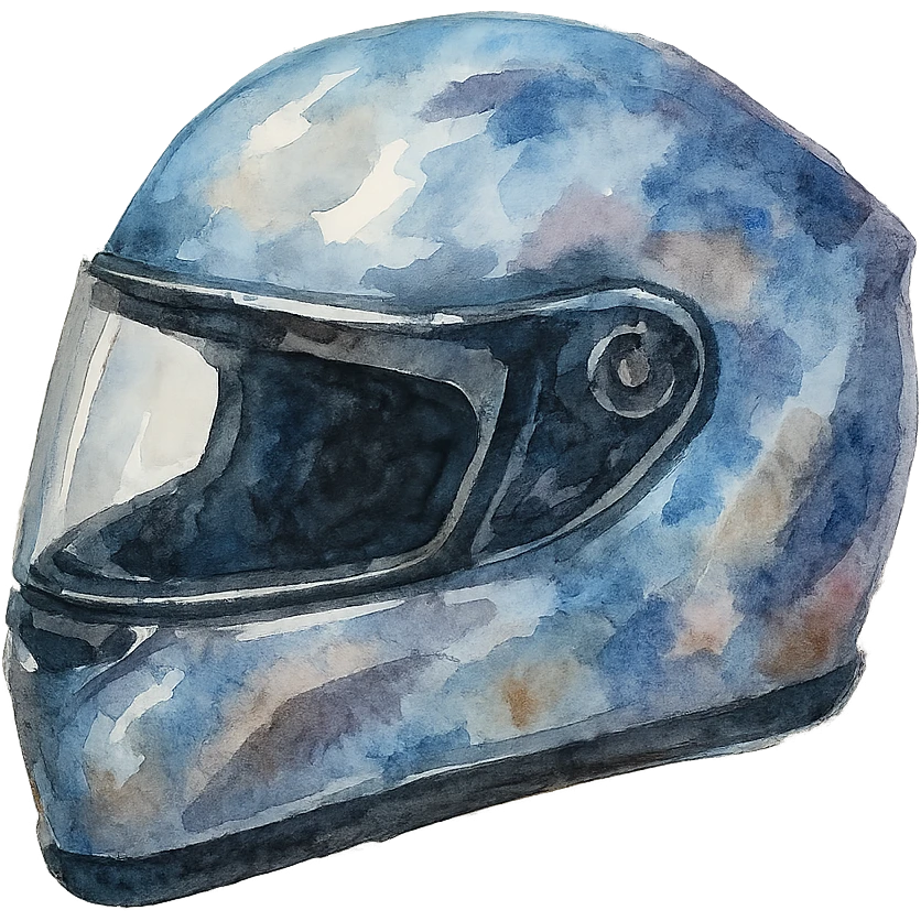 watercolor style motorcycle helmet emoji