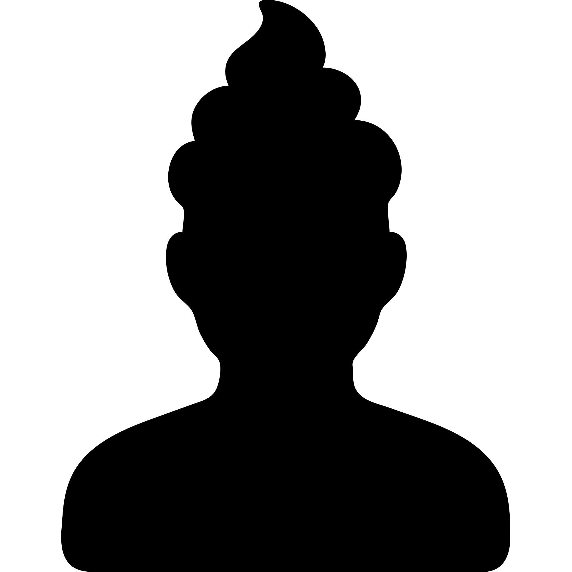 solid black icon of a man with poop on his head emoji