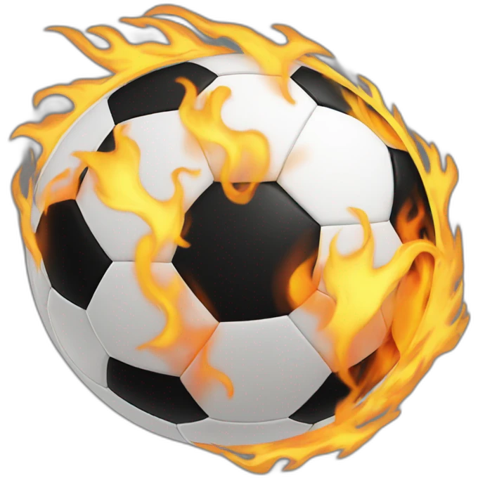 overlap soccer ball flame emoji