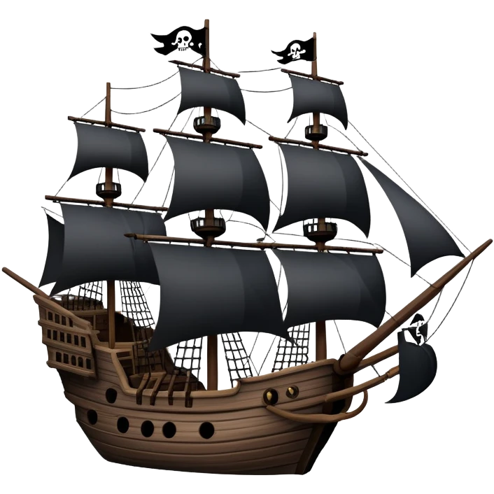 A pirate ship named jackdaw and a pirate ship named magpie emoji