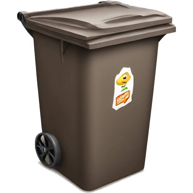 Dustbin wheeli brown emoji