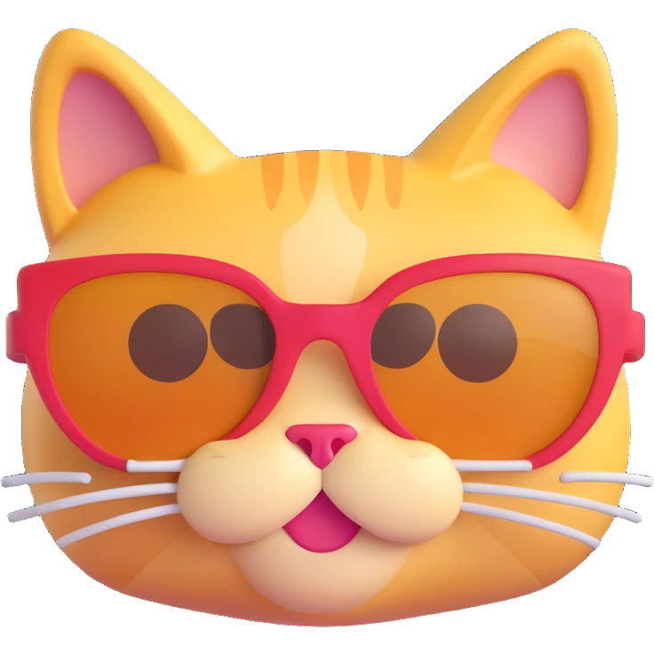 cat wearing sunglasses, 3D emoji style emoji