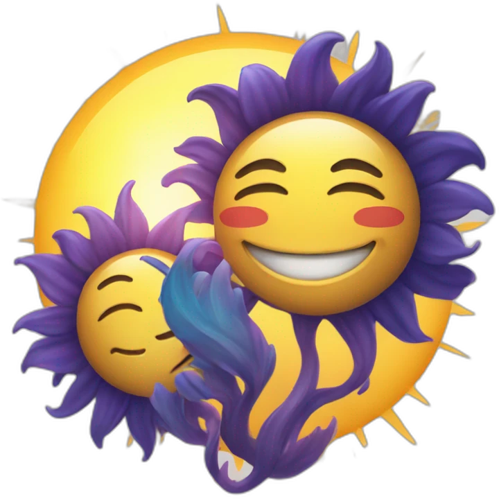 delighted sun in love emoji