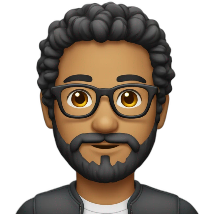 JOVEM moreno DE OCULOS E BARBA emoji