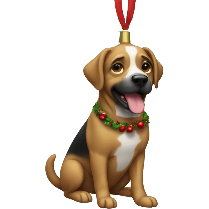 Dog on a Christmas tree emoji