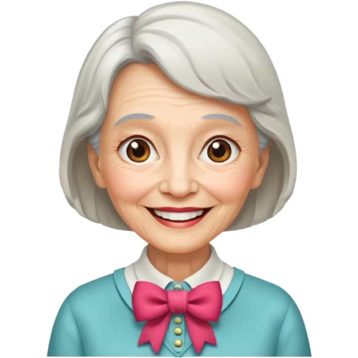 Very old women with neckBow. emoji