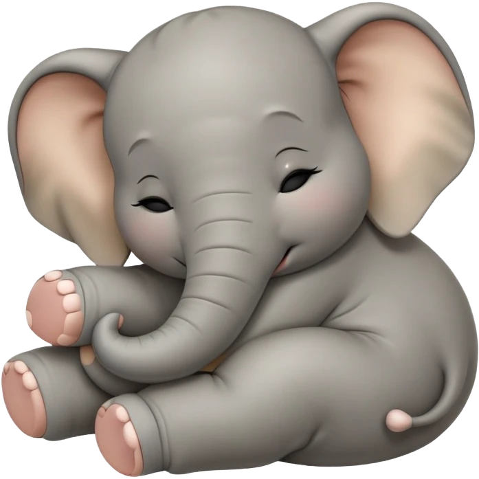 meme-worthy-cute-sleeping-baby-elephant-portrait-emoji,-head-resting-peacefully-with-a-contented-smile,-showcasing-a-delightfully-tiny-build-and-a-luxuriously-soft-gray-hide,-eyes-shut-in-a-serene,-restful-nap,-simplified emoji