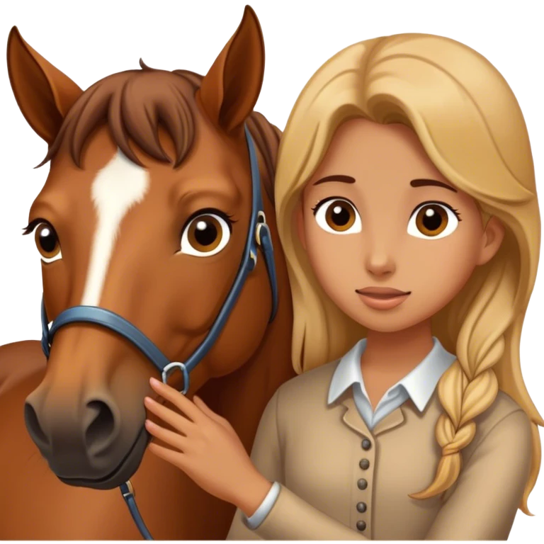 Girl petting horse emoji