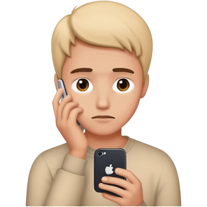 person thinking with iPhone emoji