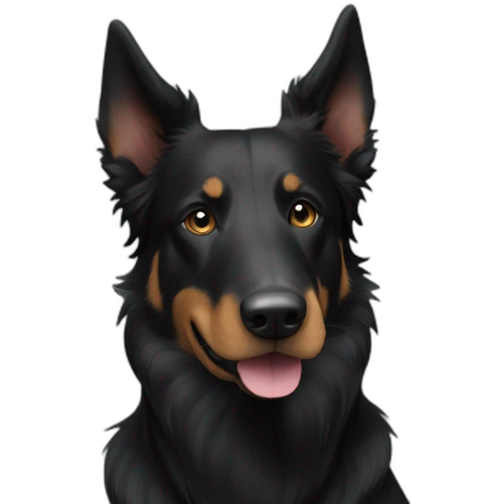 Beauceron crossbred border collie completely black with short hair emoji