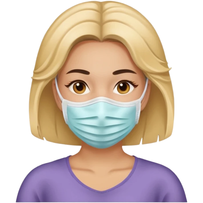 Lady with face mask spa beauty full face relaxing emoji