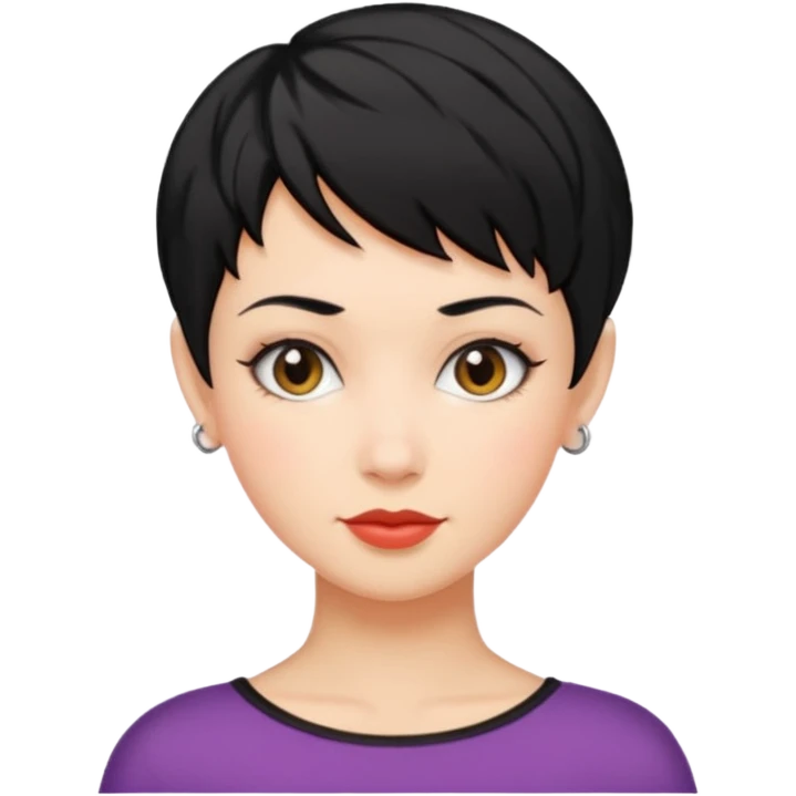 mujer pelo negro pixie cut emoji