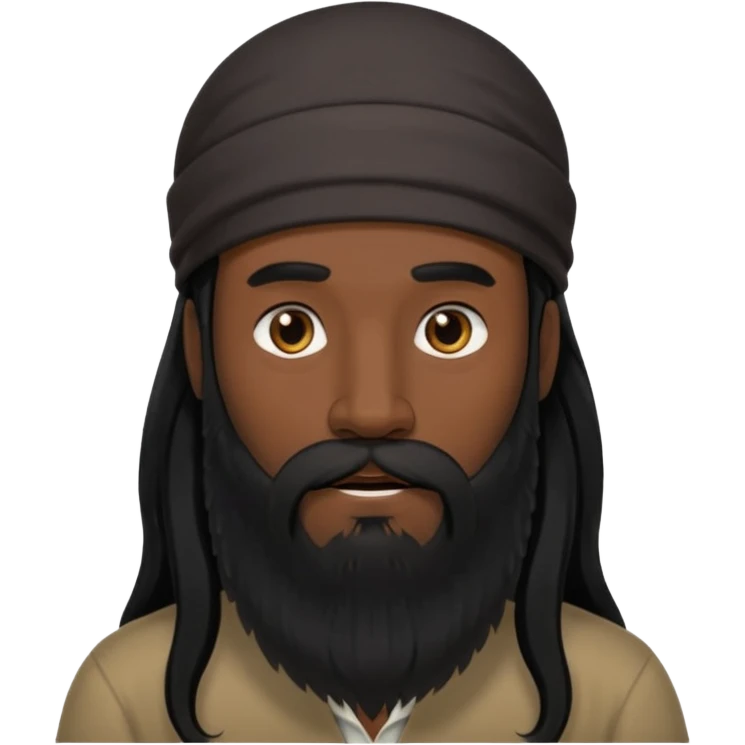 رجل لديه شعراسود طويل جدا ولحية  emoji