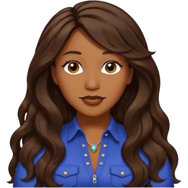 Coko from SWV with long dark brown hair emoji