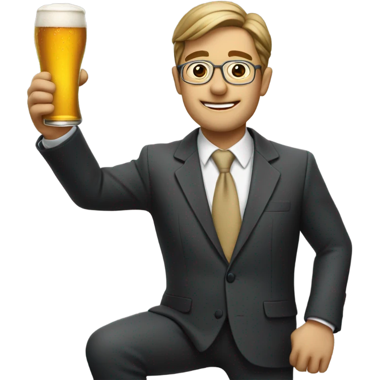 Lawyer drinking beer emoji