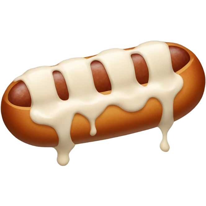 A sausage with white stuff on it emoji