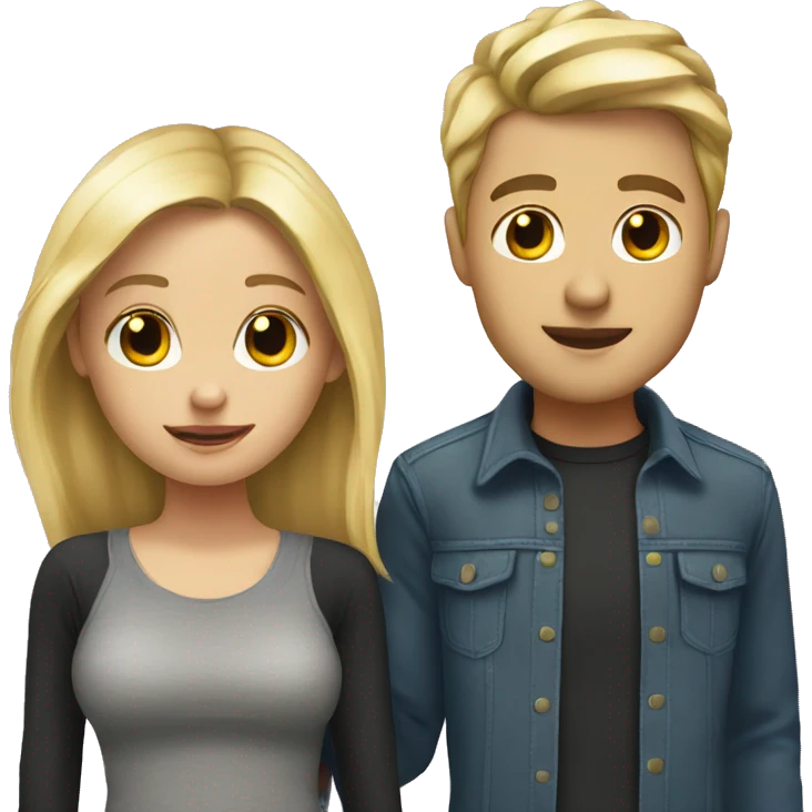 Blonde girl with her boyfriend  emoji