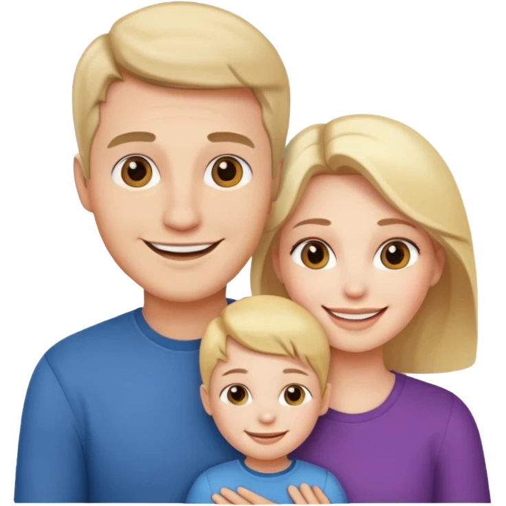 man and woman couple with 1 kid emoji