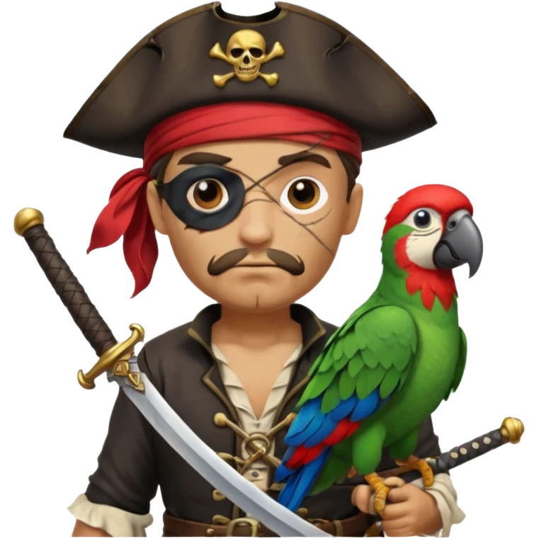 pirate and parrot emoji