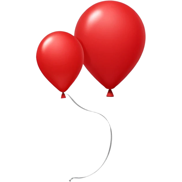 red baloon attached to red long skinny baloon  emoji