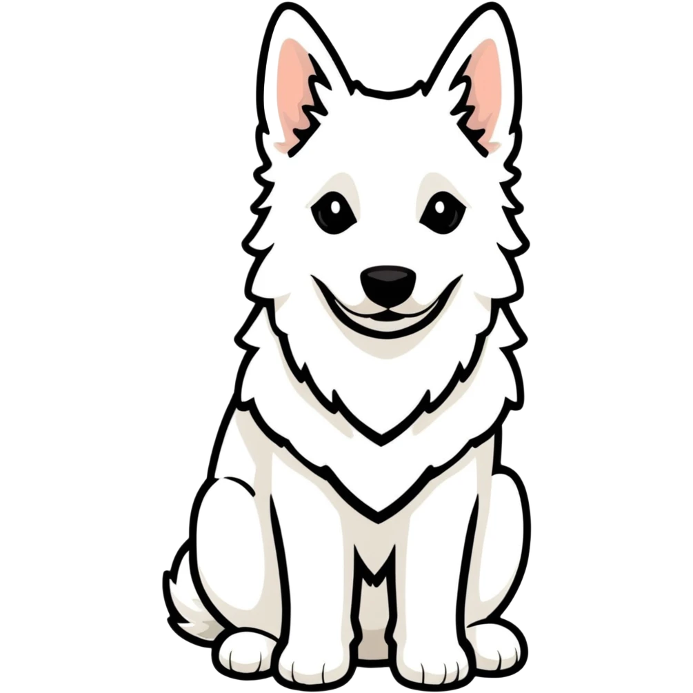 white Swiss Shepherd dog emoji