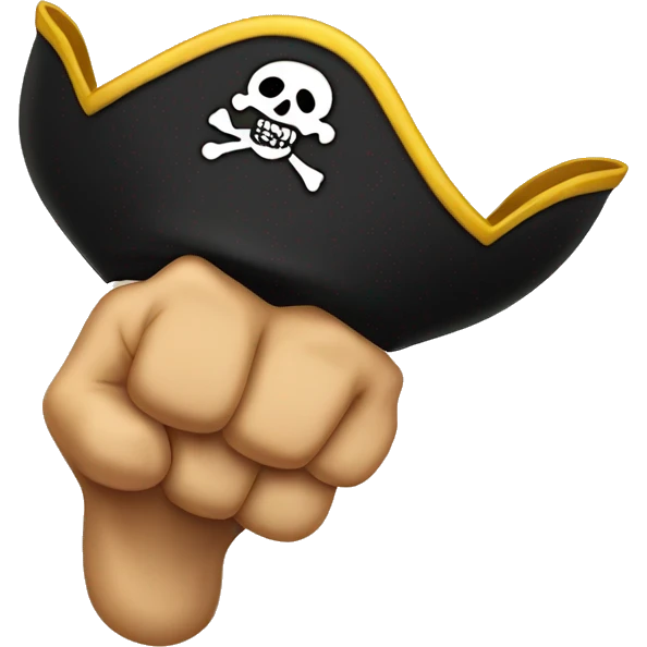 A hand that has the Point Finger shaped lie the pirates going: Arrr emoji