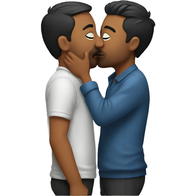 Men kissing emoji