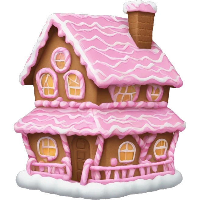 Pink gingerbread house emoji